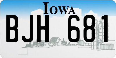 IA license plate BJH681