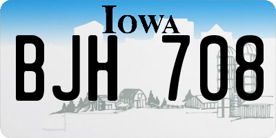 IA license plate BJH708