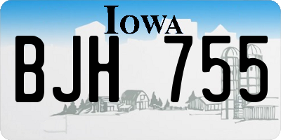 IA license plate BJH755