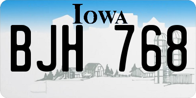 IA license plate BJH768