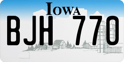 IA license plate BJH770