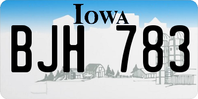 IA license plate BJH783