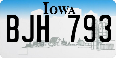 IA license plate BJH793