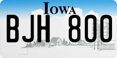 IA license plate BJH800