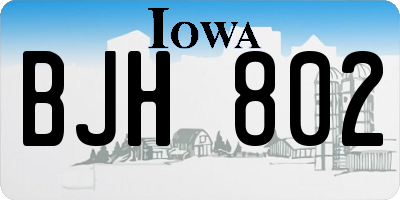 IA license plate BJH802