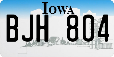 IA license plate BJH804