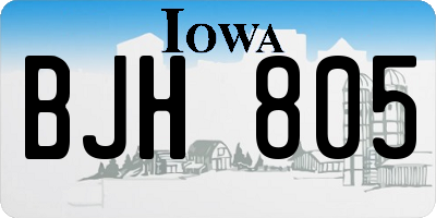 IA license plate BJH805
