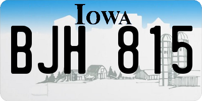 IA license plate BJH815