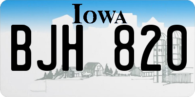 IA license plate BJH820