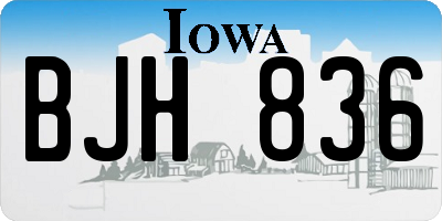 IA license plate BJH836