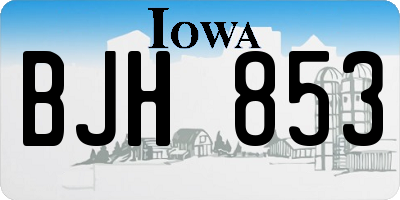 IA license plate BJH853