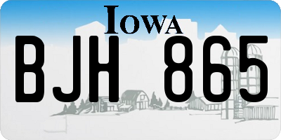 IA license plate BJH865