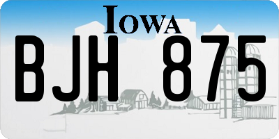 IA license plate BJH875