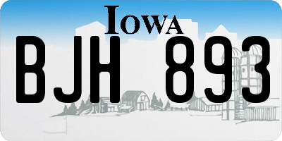 IA license plate BJH893