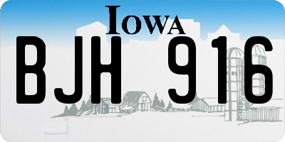 IA license plate BJH916