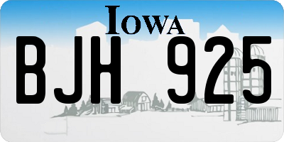 IA license plate BJH925