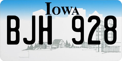 IA license plate BJH928