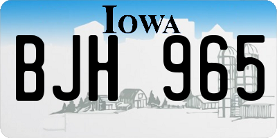 IA license plate BJH965
