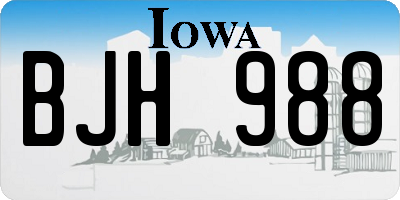 IA license plate BJH988