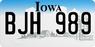 IA license plate BJH989