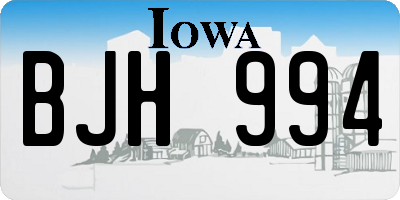 IA license plate BJH994