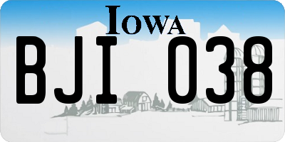 IA license plate BJI038