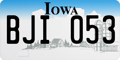 IA license plate BJI053