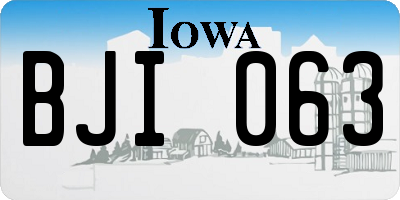 IA license plate BJI063