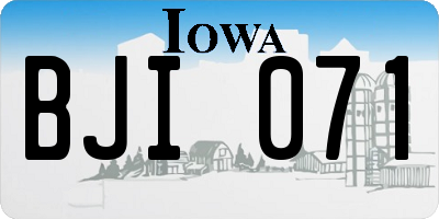 IA license plate BJI071