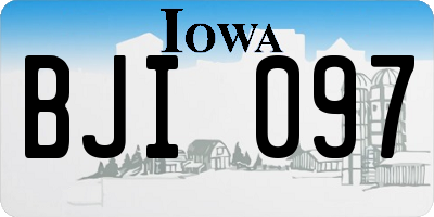 IA license plate BJI097