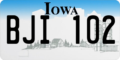 IA license plate BJI102
