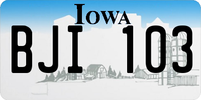 IA license plate BJI103