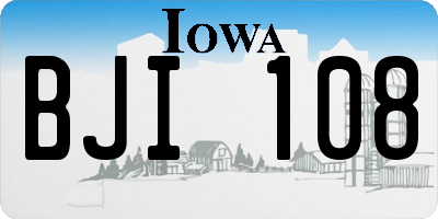 IA license plate BJI108