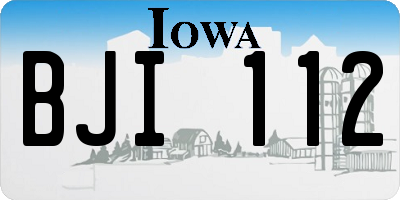 IA license plate BJI112