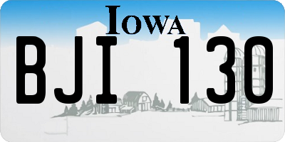 IA license plate BJI130