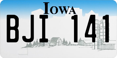 IA license plate BJI141