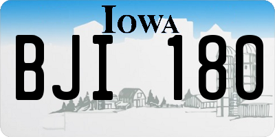 IA license plate BJI180