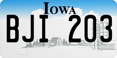 IA license plate BJI203