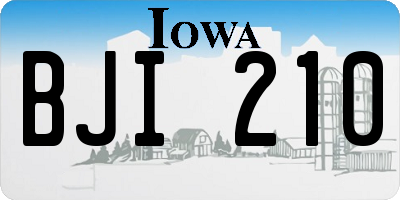 IA license plate BJI210