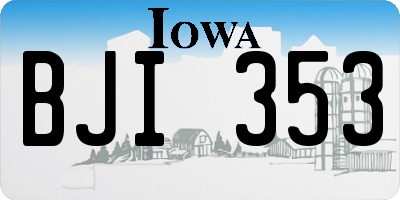 IA license plate BJI353