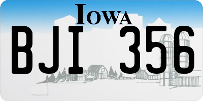 IA license plate BJI356