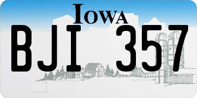 IA license plate BJI357