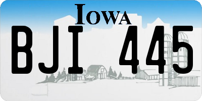 IA license plate BJI445