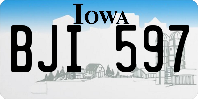 IA license plate BJI597