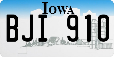 IA license plate BJI910