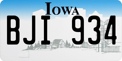 IA license plate BJI934