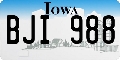 IA license plate BJI988