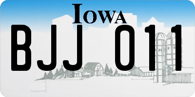 IA license plate BJJ011