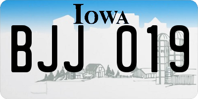 IA license plate BJJ019