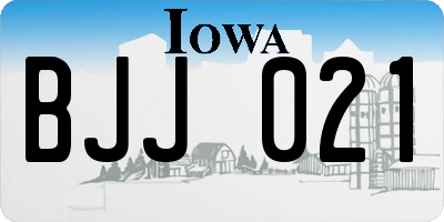 IA license plate BJJ021